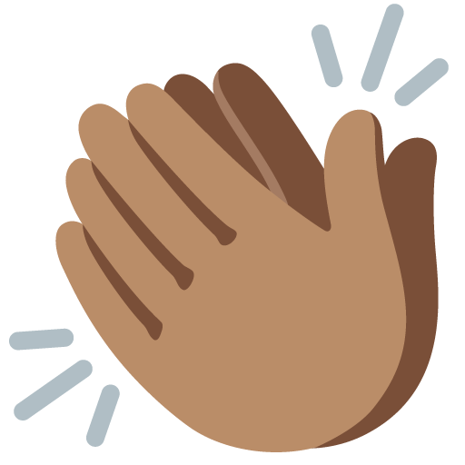 Google design of the clapping hands: medium skin tone emoji verson:Noto Color Emoji 15.0