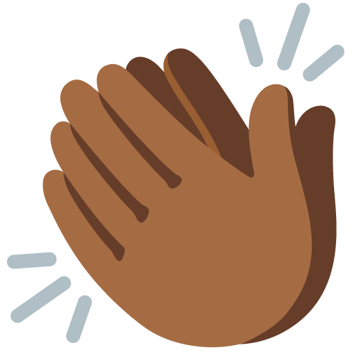 Google design of the clapping hands: medium-dark skin tone emoji verson:Noto Color Emoji 15.0