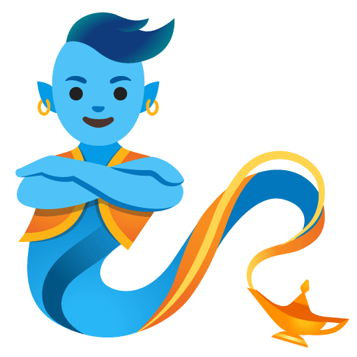 Google design of the genie emoji verson:Noto Color Emoji 15.0