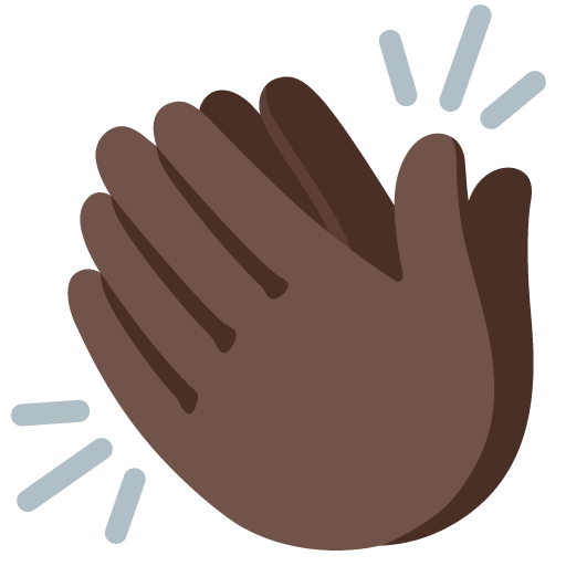 Google design of the clapping hands: dark skin tone emoji verson:Noto Color Emoji 15.0