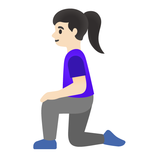 Google design of the woman kneeling: light skin tone emoji verson:Noto Color Emoji 15.0