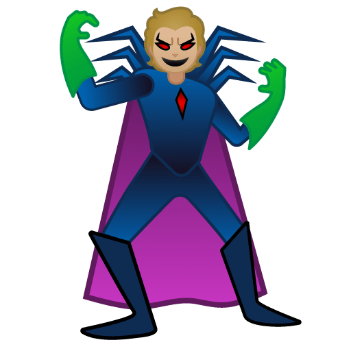 Google design of the supervillain: medium-light skin tone emoji verson:Noto Color Emoji 15.0