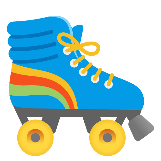 Google design of the roller skate emoji verson:Noto Color Emoji 15.0