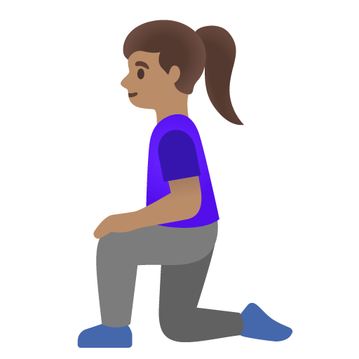 Google design of the woman kneeling: medium skin tone emoji verson:Noto Color Emoji 15.0