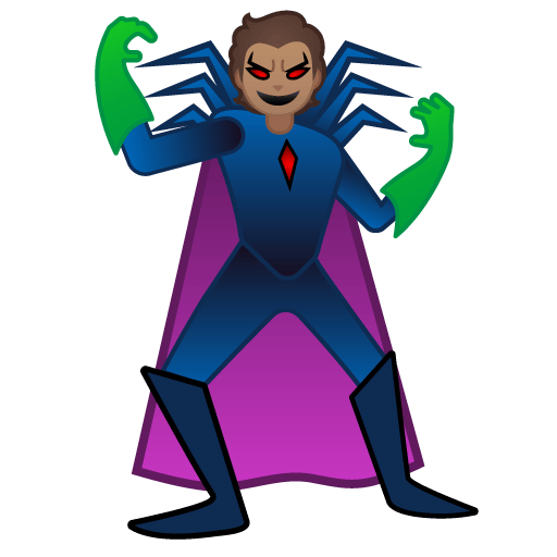 Google design of the supervillain: medium skin tone emoji verson:Noto Color Emoji 15.0