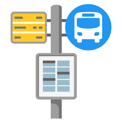 Google design of the bus stop emoji verson:Noto Color Emoji 15.0