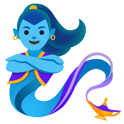 Google design of the woman genie emoji verson:Noto Color Emoji 15.0