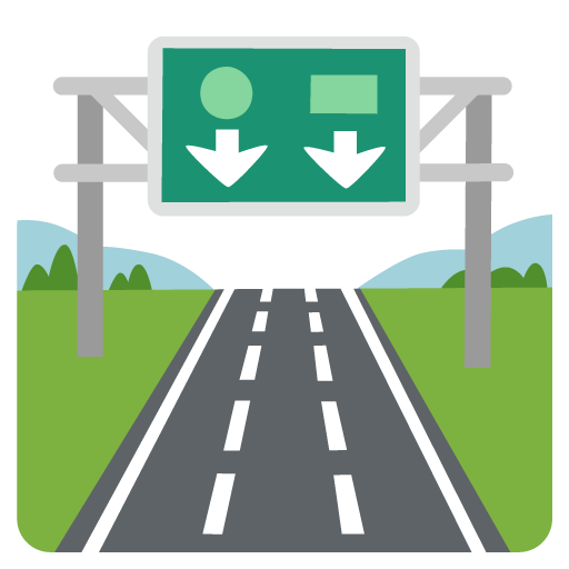Google design of the motorway emoji verson:Noto Color Emoji 15.0