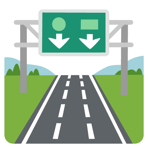 Google design of the motorway emoji verson:Noto Color Emoji 15.0
