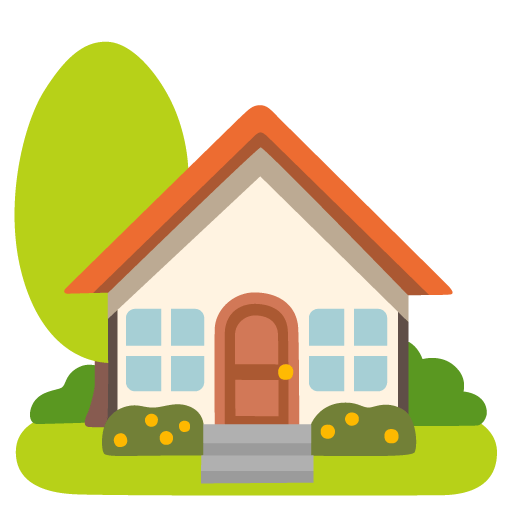 Google design of the house with garden emoji verson:Noto Color Emoji 15.0