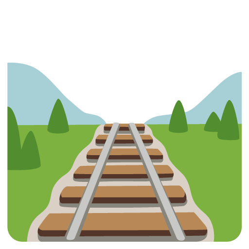Google design of the railway track emoji verson:Noto Color Emoji 15.0