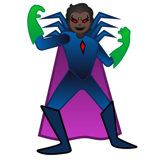 Google design of the supervillain: dark skin tone emoji verson:Noto Color Emoji 15.0