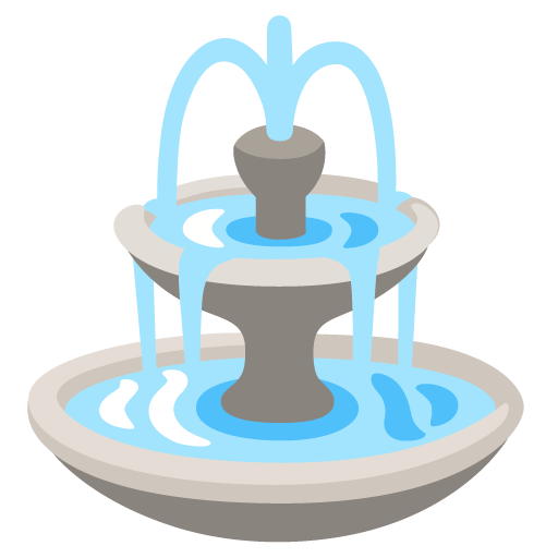 Google design of the fountain emoji verson:Noto Color Emoji 15.0