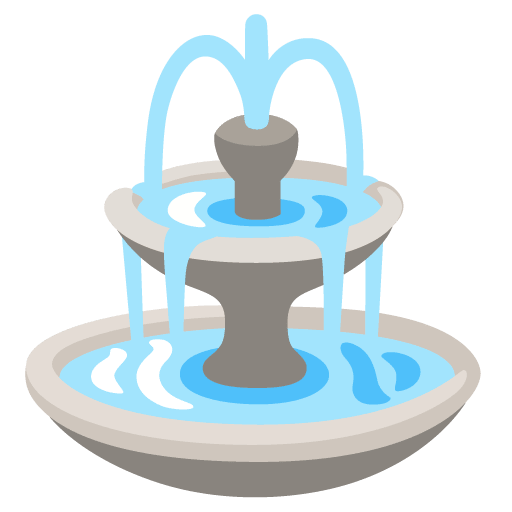 Google design of the fountain emoji verson:Noto Color Emoji 15.0