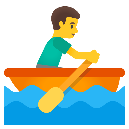 Google design of the man rowing boat emoji verson:Noto Color Emoji 15.0