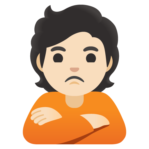 Google design of the person pouting: light skin tone emoji verson:Noto Color Emoji 15.0