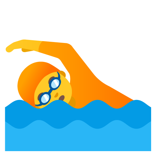 Google design of the person swimming emoji verson:Noto Color Emoji 15.0