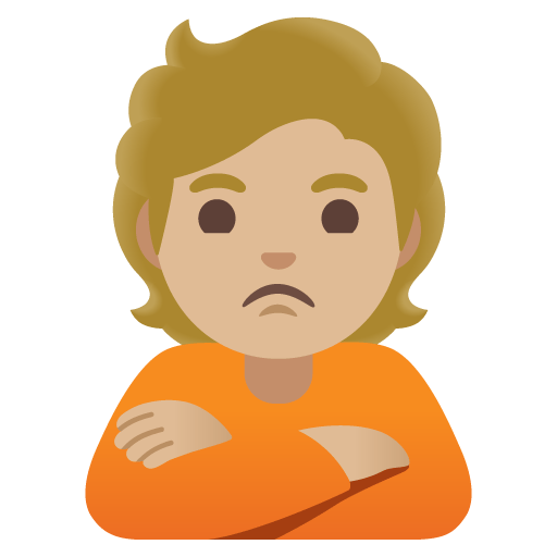 Google design of the person pouting: medium-light skin tone emoji verson:Noto Color Emoji 15.0