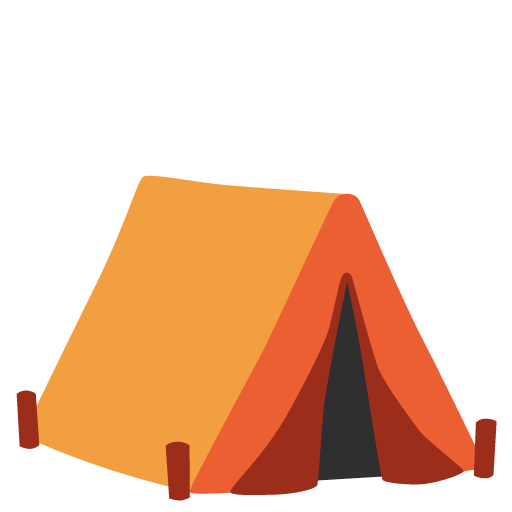 Google design of the tent emoji verson:Noto Color Emoji 15.0