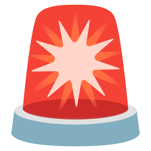 Google design of the police car light emoji verson:Noto Color Emoji 15.0