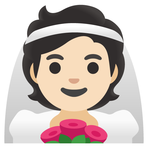 Google design of the person with veil: light skin tone emoji verson:Noto Color Emoji 15.0