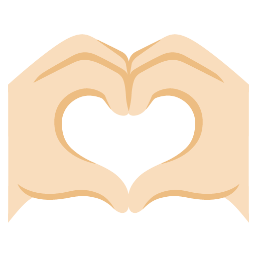 Google design of the heart hands: light skin tone emoji verson:Noto Color Emoji 15.0