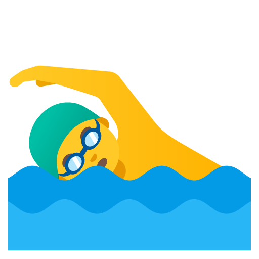 Google design of the man swimming emoji verson:Noto Color Emoji 15.0