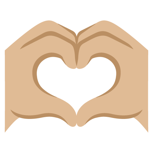 Google design of the heart hands: medium-light skin tone emoji verson:Noto Color Emoji 15.0