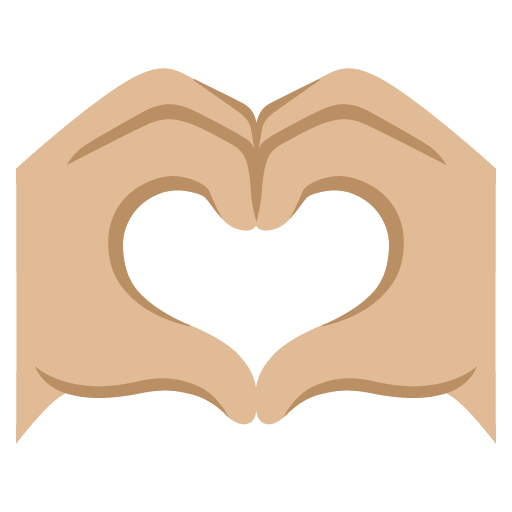 Google design of the heart hands: medium-light skin tone emoji verson:Noto Color Emoji 15.0