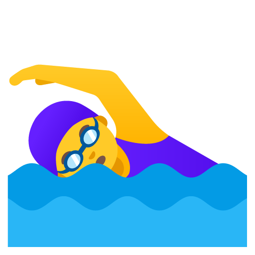 Google design of the woman swimming emoji verson:Noto Color Emoji 15.0