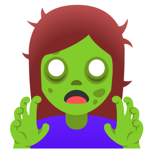Google design of the woman zombie emoji verson:Noto Color Emoji 15.0