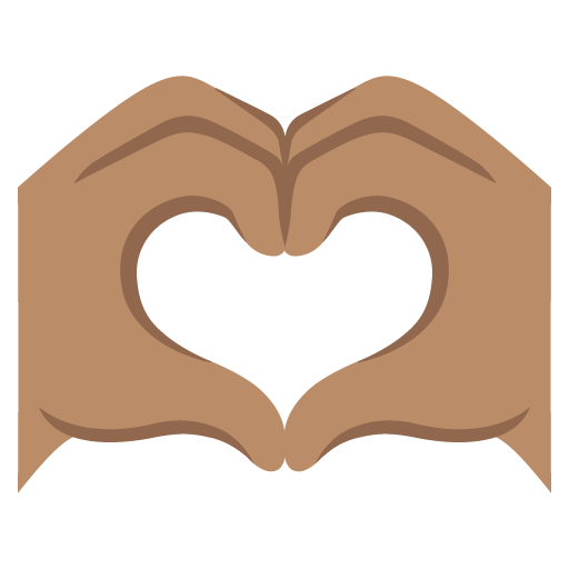 Google design of the heart hands: medium skin tone emoji verson:Noto Color Emoji 15.0
