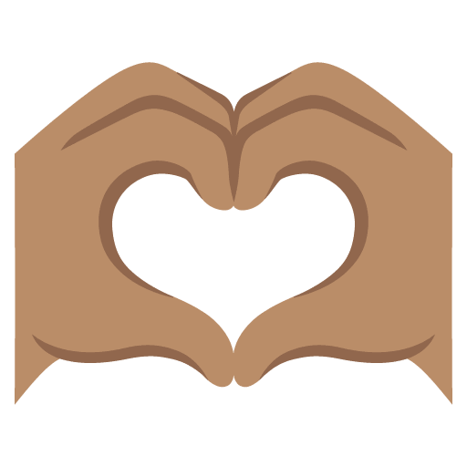 Google design of the heart hands: medium skin tone emoji verson:Noto Color Emoji 15.0
