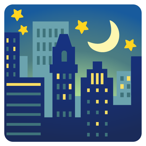 Google design of the night with stars emoji verson:Noto Color Emoji 15.0