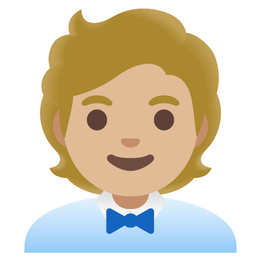 Google design of the office worker: medium-light skin tone emoji verson:Noto Color Emoji 15.0