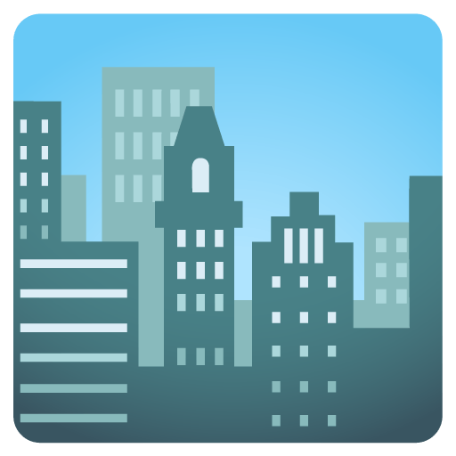 Google design of the cityscape emoji verson:Noto Color Emoji 15.0