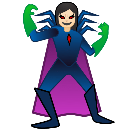 Google design of the woman supervillain: light skin tone emoji verson:Noto Color Emoji 15.0