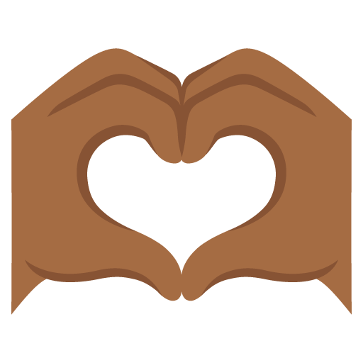 Google design of the heart hands: medium-dark skin tone emoji verson:Noto Color Emoji 15.0