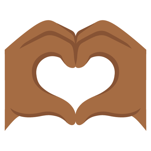 Google design of the heart hands: medium-dark skin tone emoji verson:Noto Color Emoji 15.0