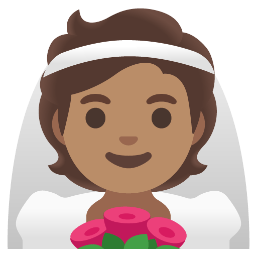 Google design of the person with veil: medium skin tone emoji verson:Noto Color Emoji 15.0