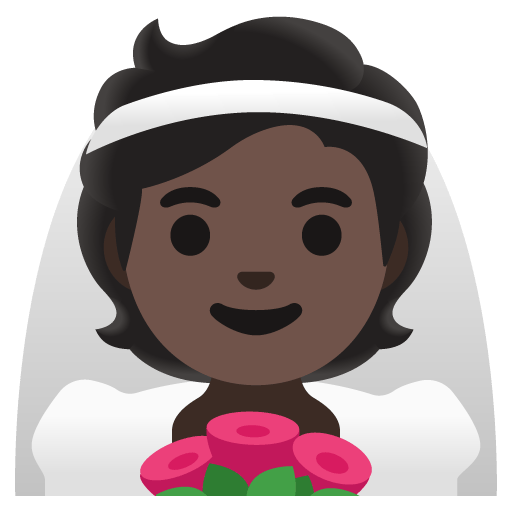 Google design of the person with veil: dark skin tone emoji verson:Noto Color Emoji 15.0