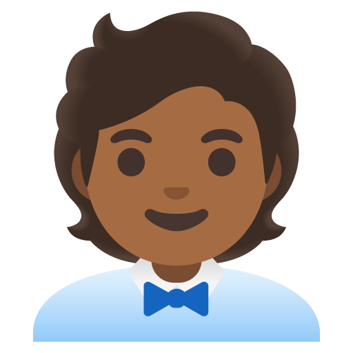 Google design of the office worker: medium-dark skin tone emoji verson:Noto Color Emoji 15.0