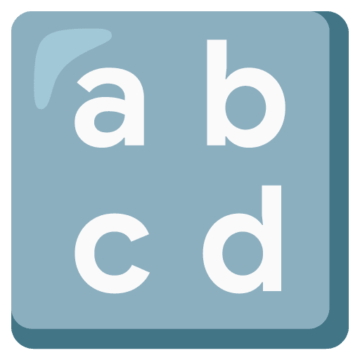 Google design of the input latin lowercase emoji verson:Noto Color Emoji 15.0