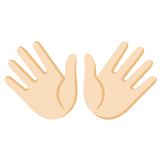 Google design of the open hands: light skin tone emoji verson:Noto Color Emoji 15.0