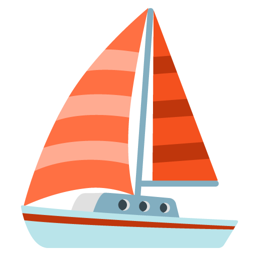 Google design of the sailboat emoji verson:Noto Color Emoji 15.0