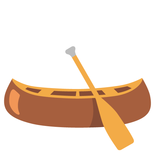 Google design of the canoe emoji verson:Noto Color Emoji 15.0