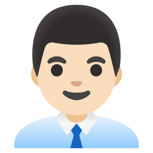 Google design of the man office worker: light skin tone emoji verson:Noto Color Emoji 15.0