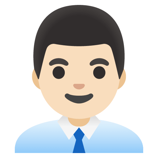 Google design of the man office worker: light skin tone emoji verson:Noto Color Emoji 15.0