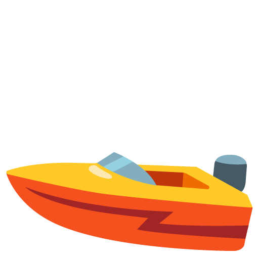Google design of the speedboat emoji verson:Noto Color Emoji 15.0