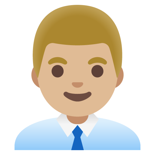 Google design of the man office worker: medium-light skin tone emoji verson:Noto Color Emoji 15.0